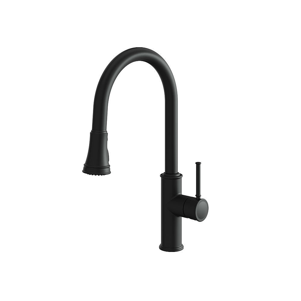 Aquabrass ABFK6845NEBK Margherita Pull-Down 2 Stream Kitchen Faucet - Electro Black