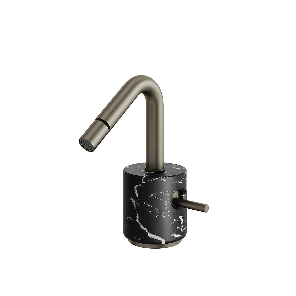 Aquabrass ABFBCL24NMBBC Marmo Single-Hole Bidet Faucet - Black Marquina Brushed Black Chrome