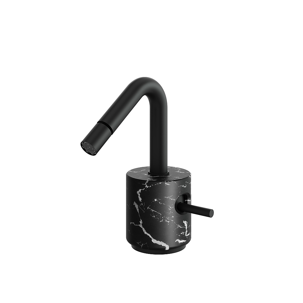 Aquabrass ABFBCL24NMBK Marmo Single-Hole Bidet Faucet - Black Marquina Black