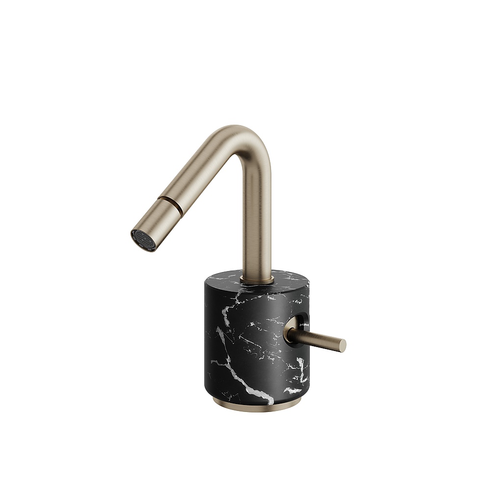 Aquabrass ABFBCL24NMBN Marmo Single-Hole Bidet Faucet - Black Marquina Brushed Nickel