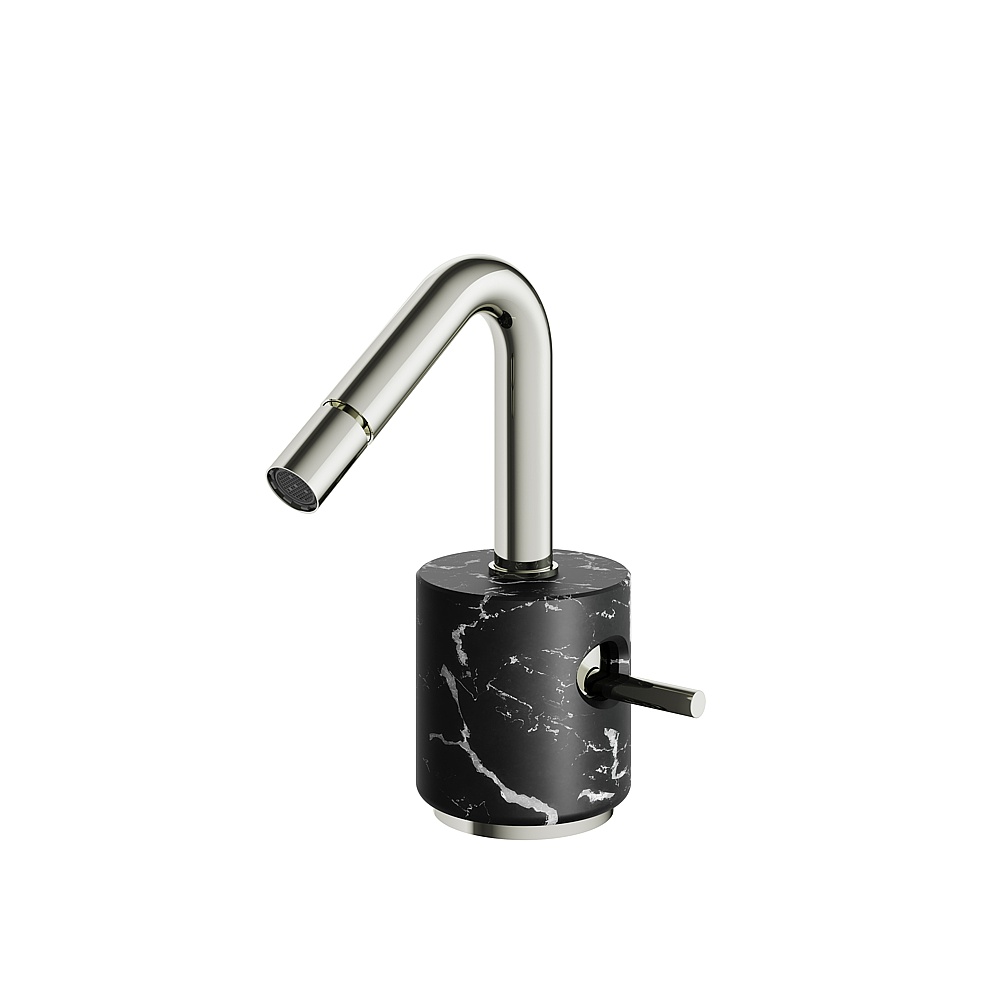Aquabrass ABFBCL24NMPN Marmo Single-Hole Bidet Faucet - Black Marquina Polished Nickel