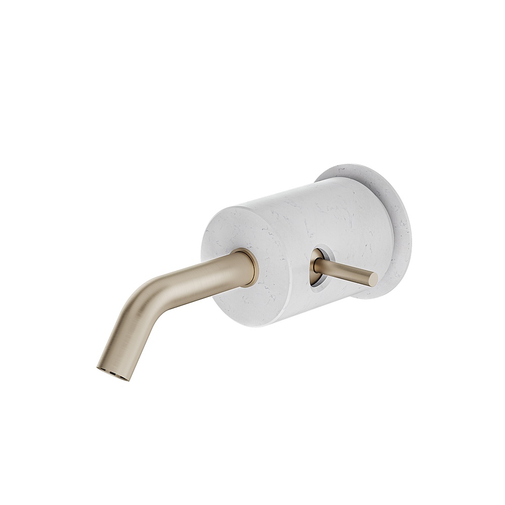 Aquabrass ABFBCL28BCBN Marmo Wall Lavatory Faucet - White Carrara Brushed Nickel