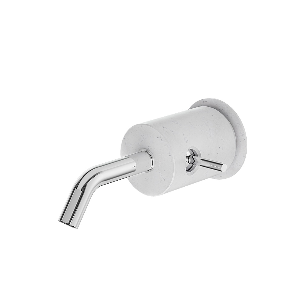 Aquabrass ABFBCL28BCPC Marmo Wall Lavatory Faucet - White Carrara Polished Chrome