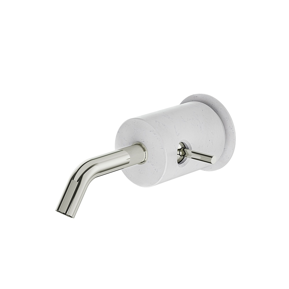 Aquabrass ABFBCL28BCPN Marmo Wall Lavatory Faucet - White Carrara Polished Nickel