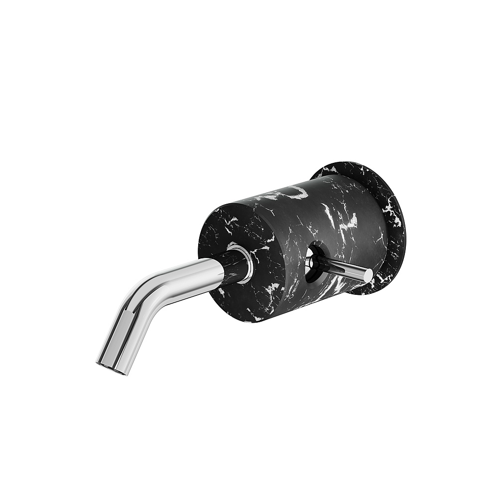 Aquabrass ABFBCL28NMPC Marmo Wall Lavatory Faucet - Black Marquina Polished Chrome