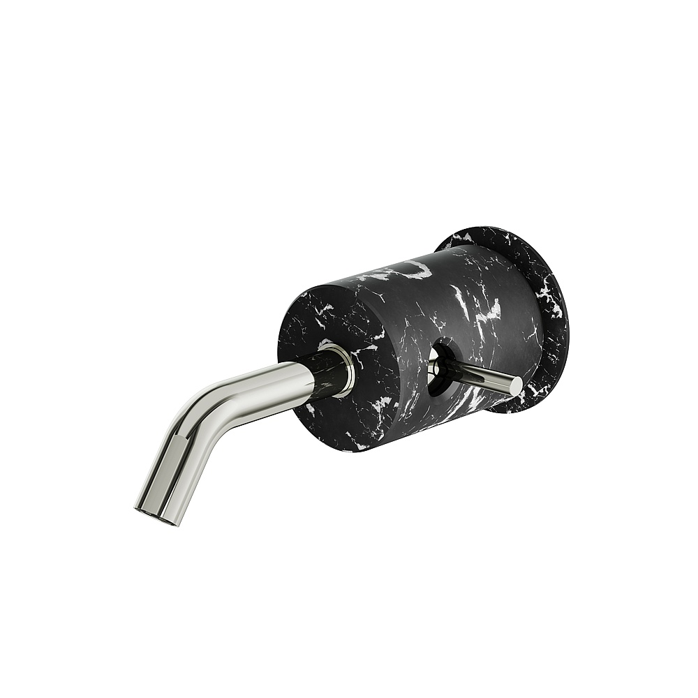 Aquabrass ABFBCL28NMPN Marmo Wall Lavatory Faucet - Black Marquina Polished Nickel