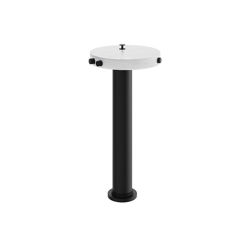Aquabrass ABFBCL85BCBK Marmo Floor Tub Filler with Hidden Handshower - White Carrara Black