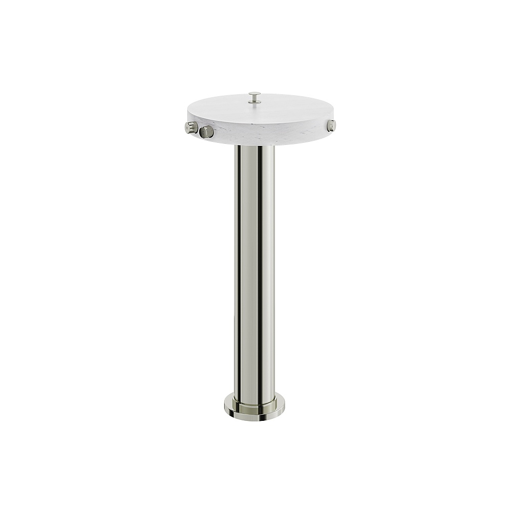 Aquabrass ABFBCL85BCPN Marmo Floor Tub Filler with Hidden Handshower - White Carrara Polished Nickel