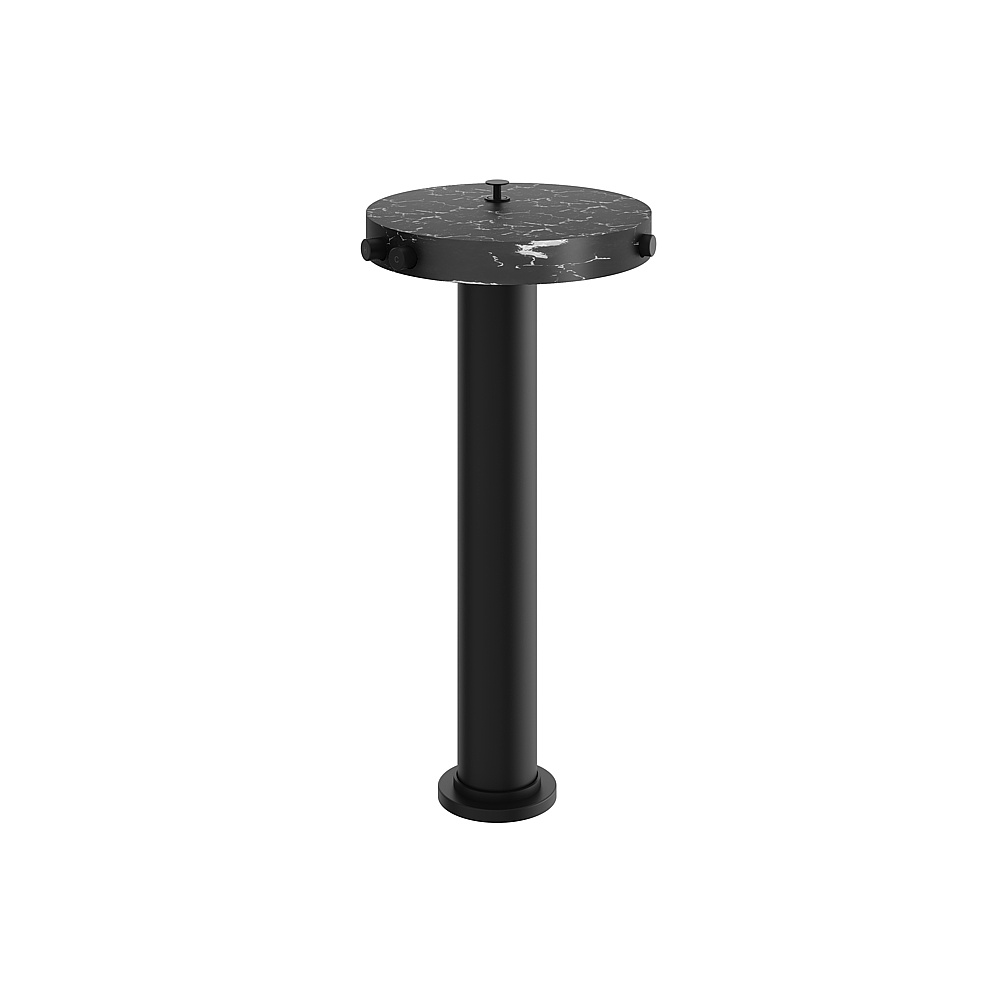 Aquabrass ABFBCL85NMBK Marmo Floor Tub Filler with Hidden Handshower - Black Marquina Black