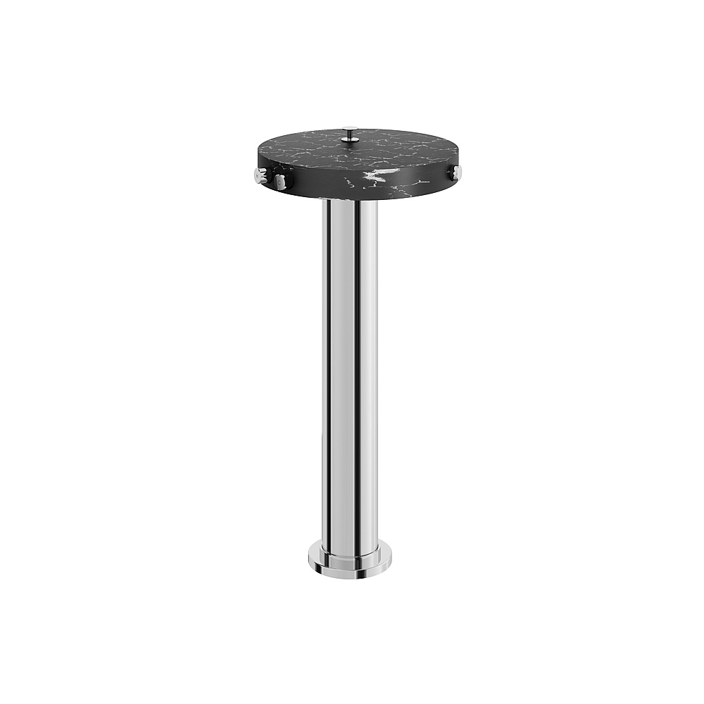 Aquabrass ABFBCL85NMPC Marmo Floor Tub Filler with Hidden Handshower - Black Marquina Polished Chrome