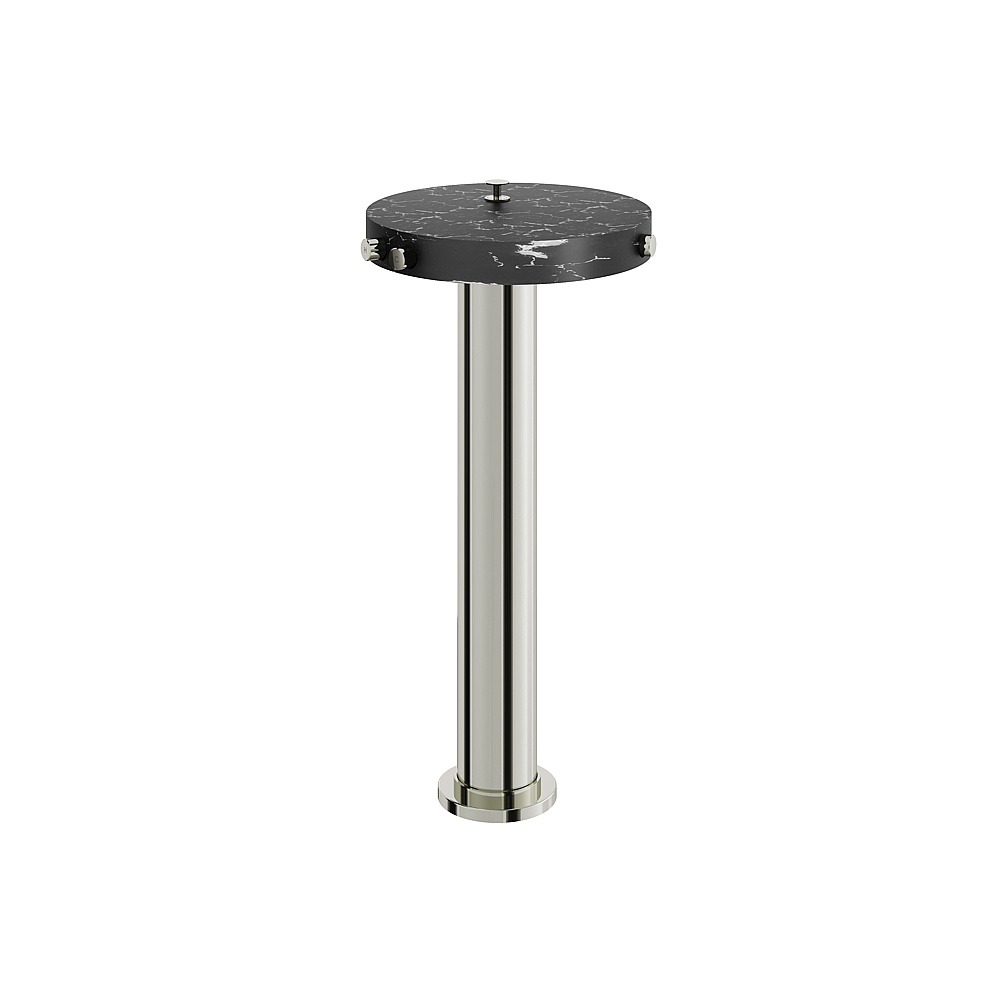 Aquabrass ABFBCL85NMPN Marmo Floor Tub Filler with Hidden Handshower - Black Marquina Polished Nickel