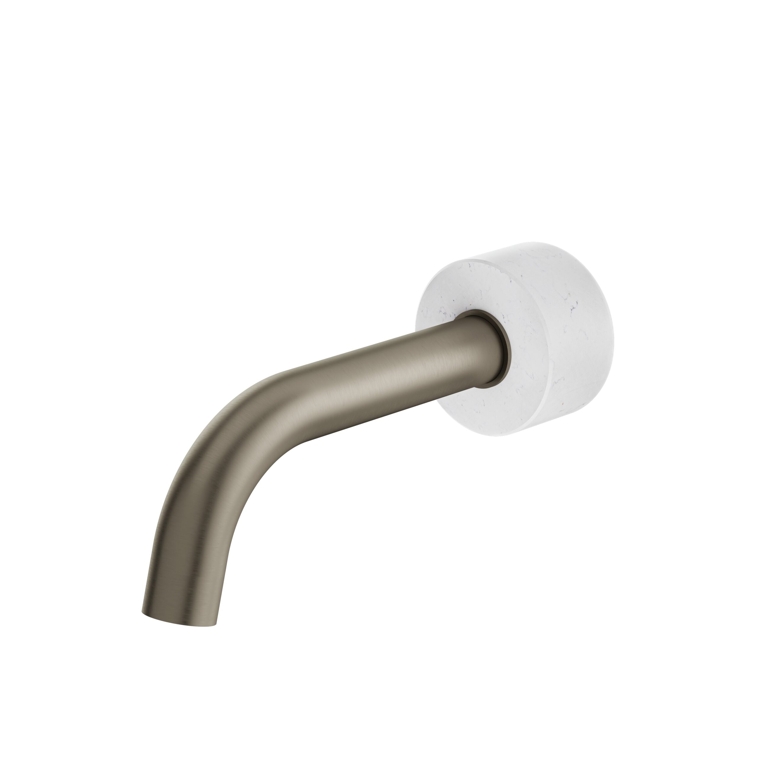 Aquabrass ABSCCL32BCBBC Marmo Wall Tub Spout - White Carrara Brushed Black Chrome