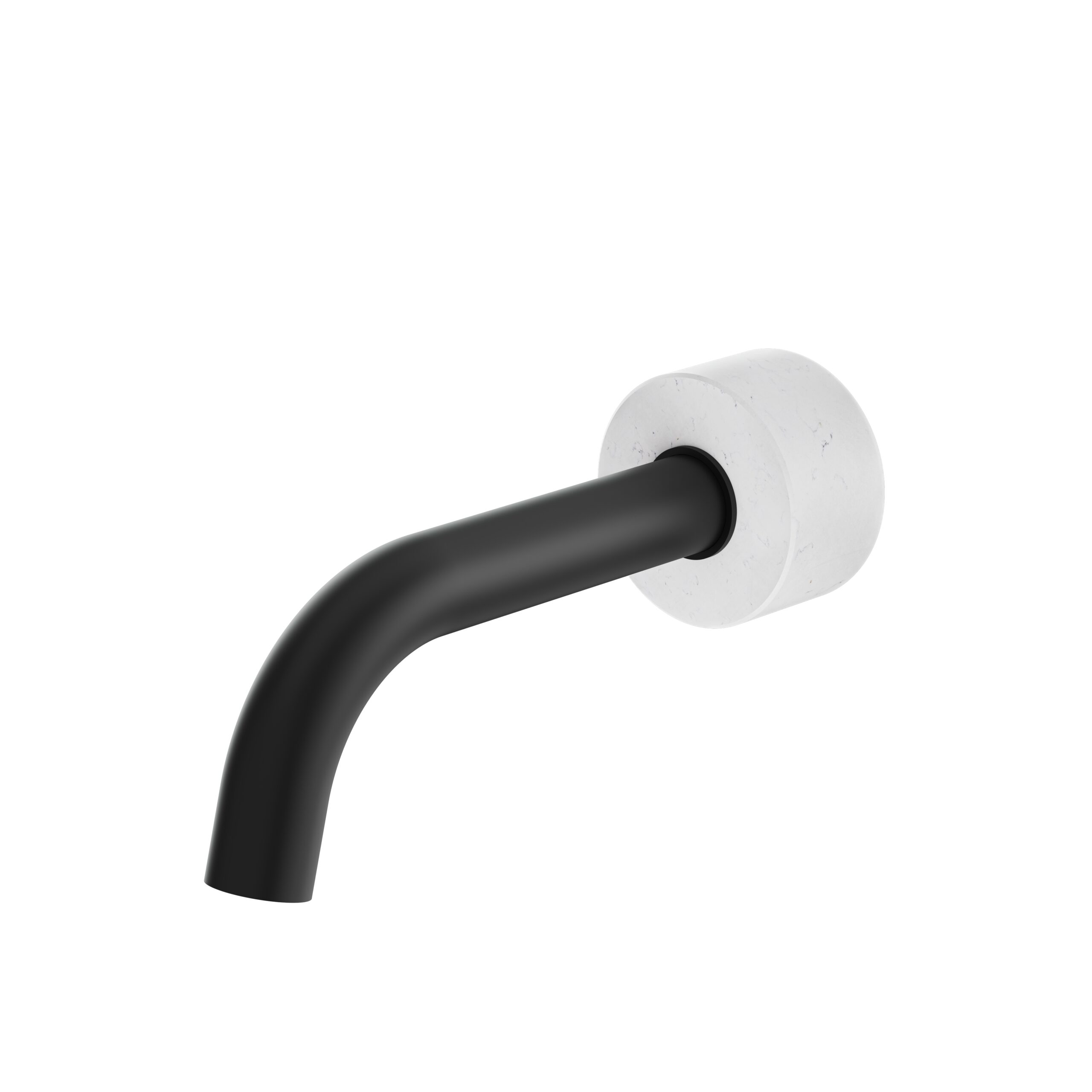 Aquabrass ABSCCL32BCBK Marmo Wall Tub Spout - White Carrara Black