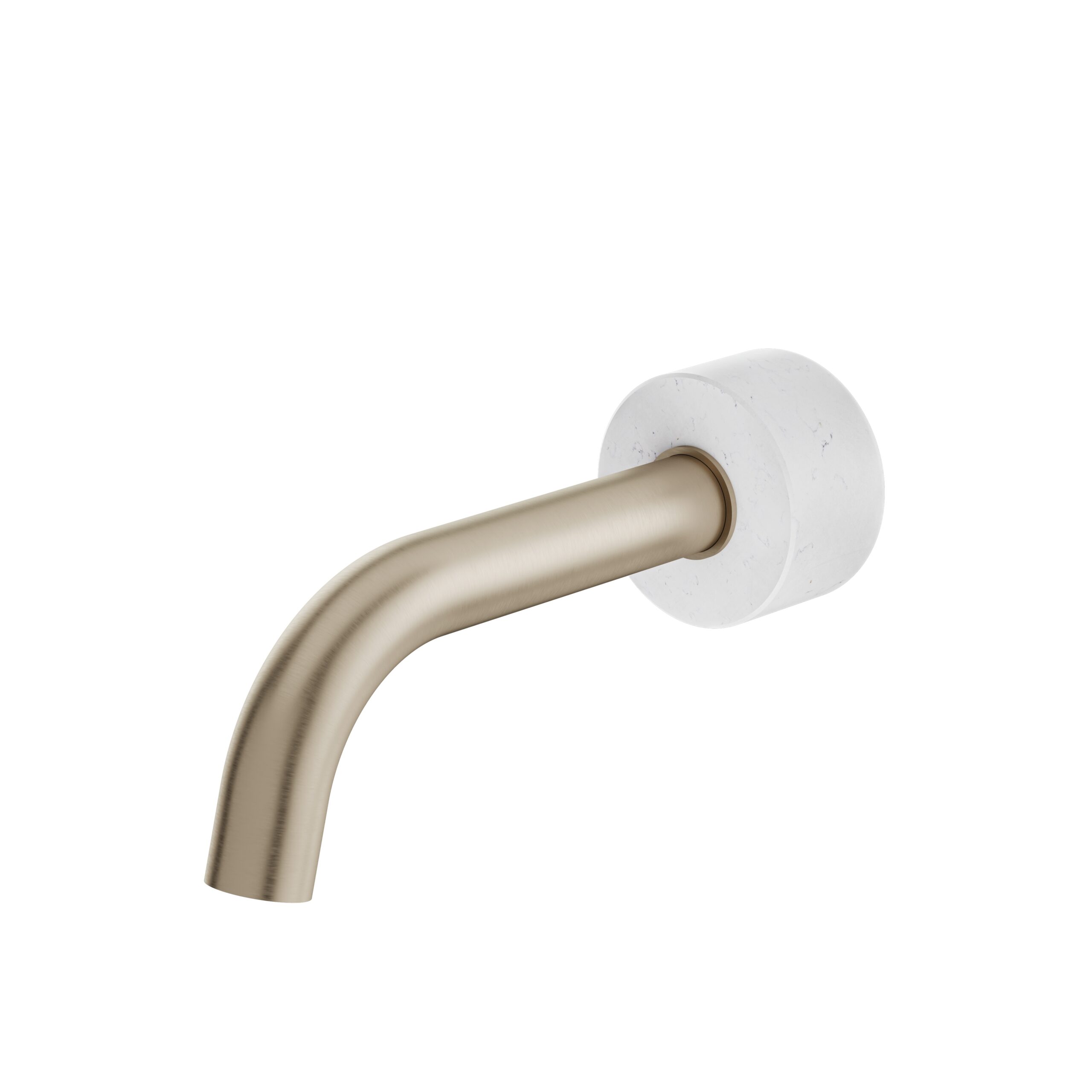 Aquabrass ABSCCL32BCBN Marmo Wall Tub Spout - White Carrara Brushed Nickel
