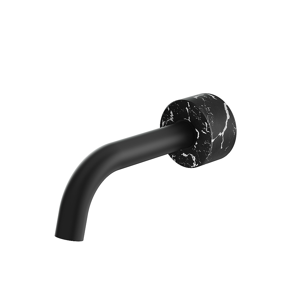 Aquabrass ABSCCL32NMBK Marmo Wall Tub Spout - Black Marquina Black