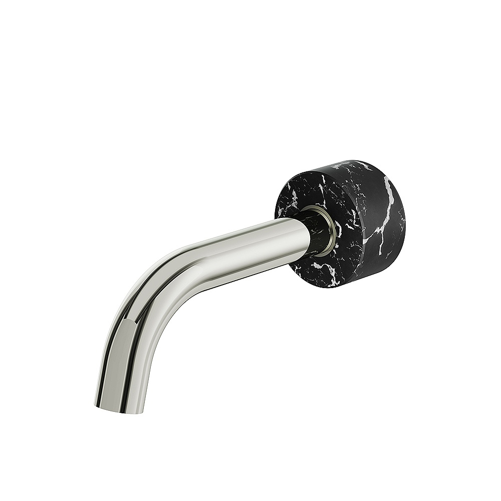 Aquabrass ABSCCL32NMPN Marmo Wall Tub Spout - Black Marquina Polished Nickel