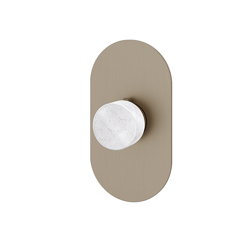 Aquabrass ABSTRM00BCBN Marmo Trim Set for T12000 Valve - White Carrara Brushed Nickel