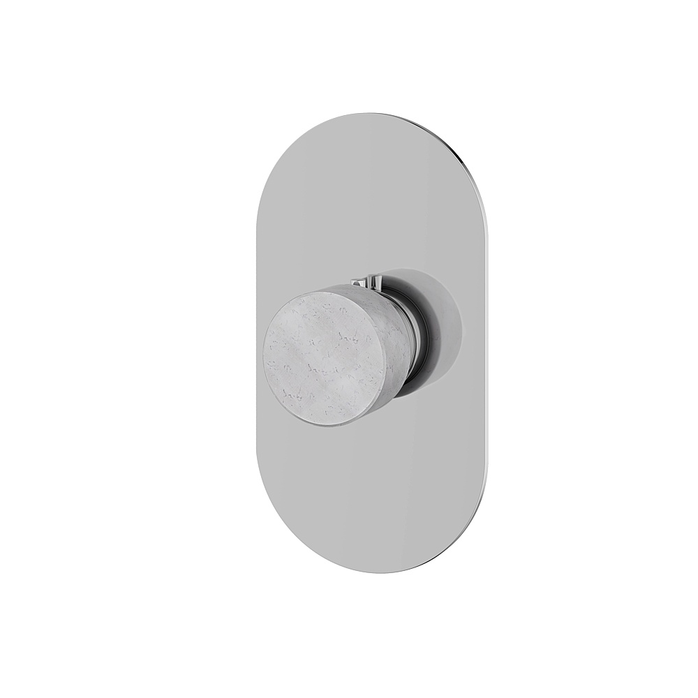 Aquabrass ABSTRM00BCPC Marmo Trim Set for T12000 Valve - White Carrara Polished Chrome