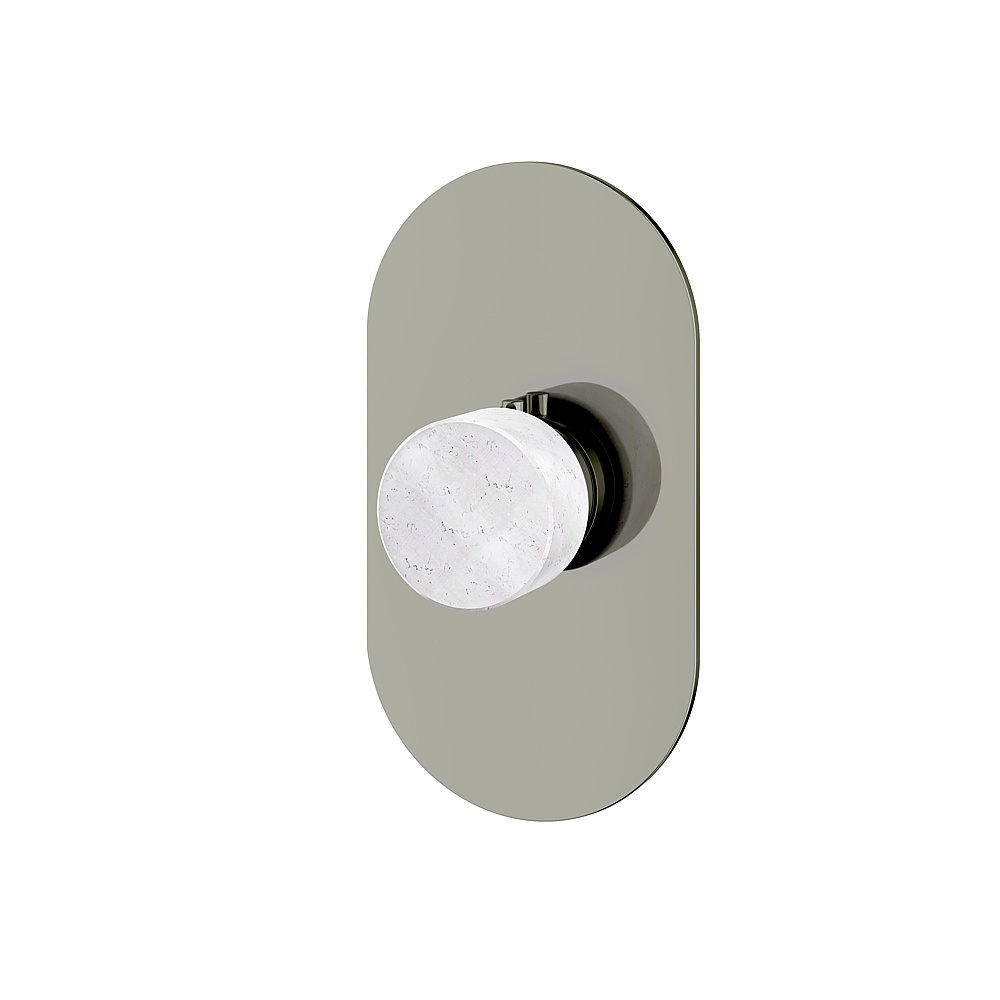 Aquabrass ABSTRM00BCPN Marmo Trim Set for T12000 Valve - White Carrara Polished Nickel