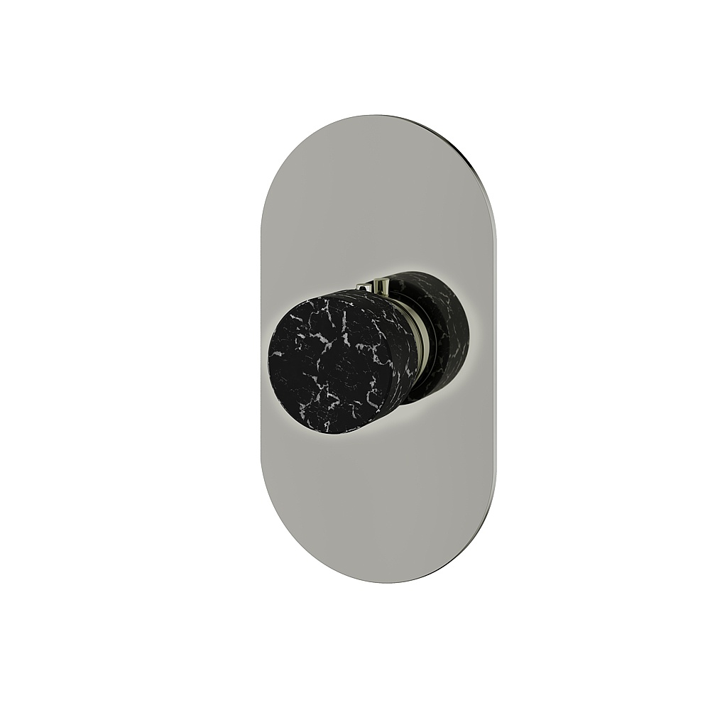 Aquabrass ABSTRM00NMPN Marmo Trim Set for T12000 Valve - Black Marquina Polished Nickel