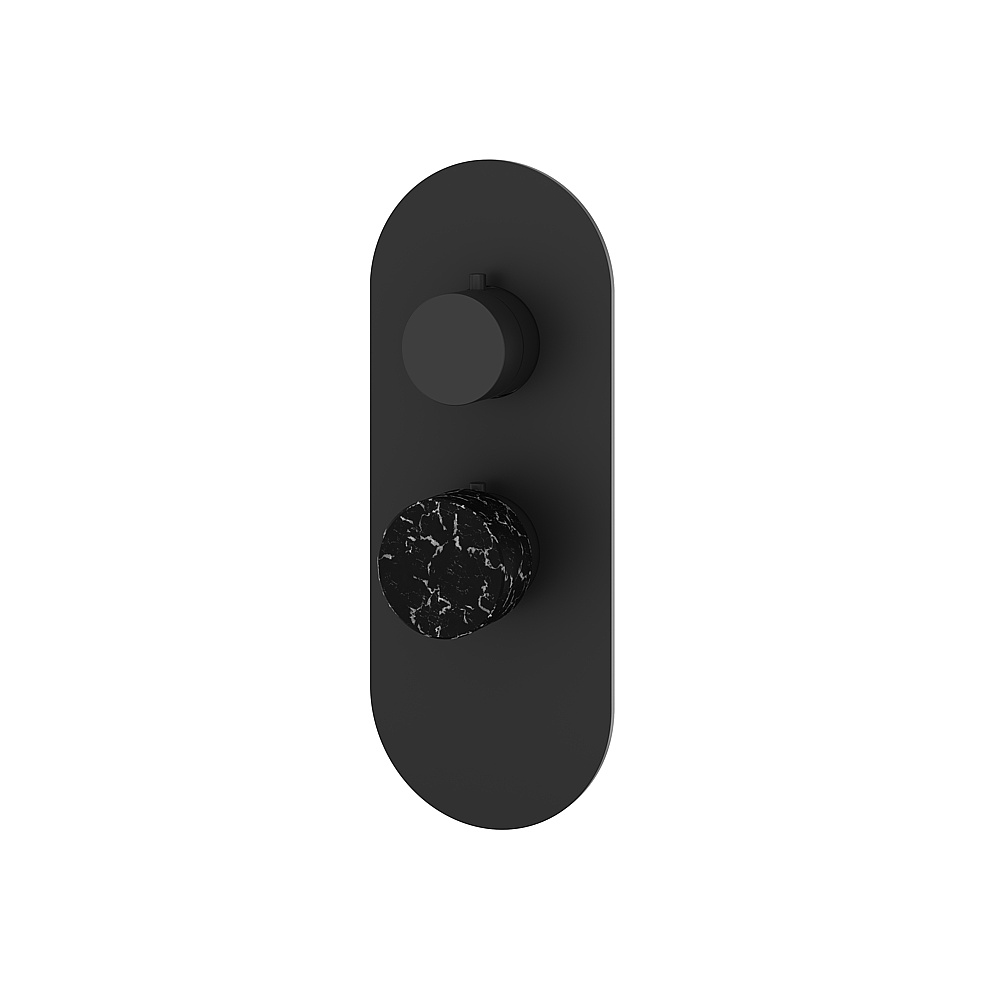 Aquabrass ABSTRM01NMBK Marmo Trim Set for T12001 Valve - Black Marquina Black
