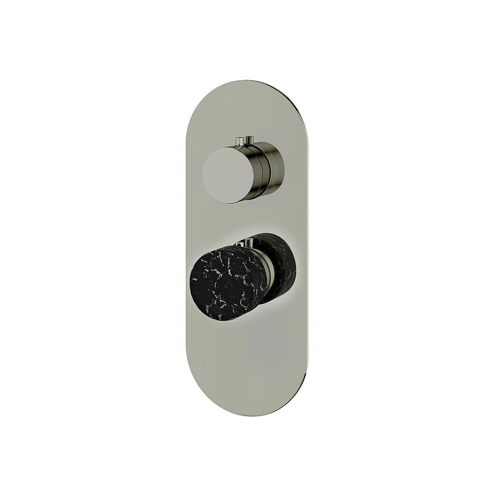 Aquabrass ABSTRM01NMPN Marmo Trim Set for T12001 Valve - Black Marquina Polished Nickel