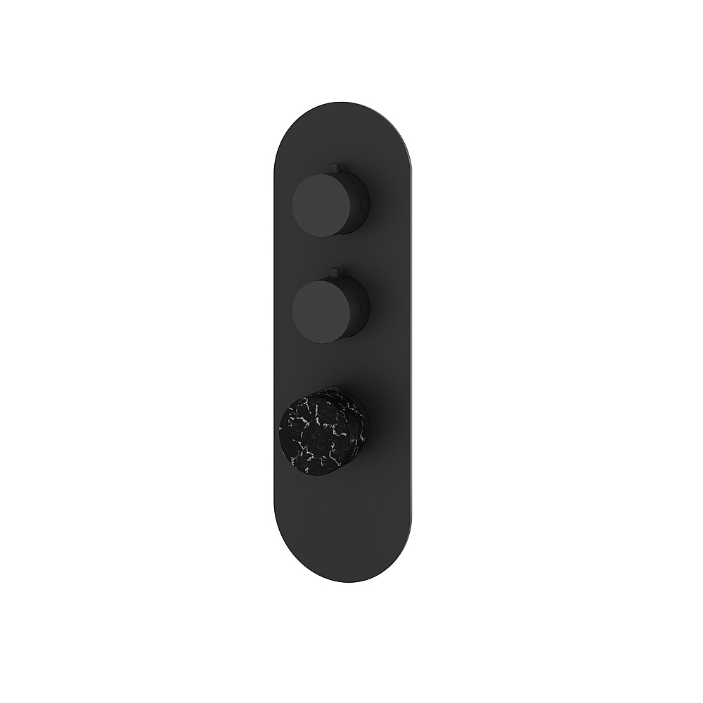 Aquabrass ABSTRM02NMBK Marmo Trim Set for T12002 Valve - Black Marquina Black