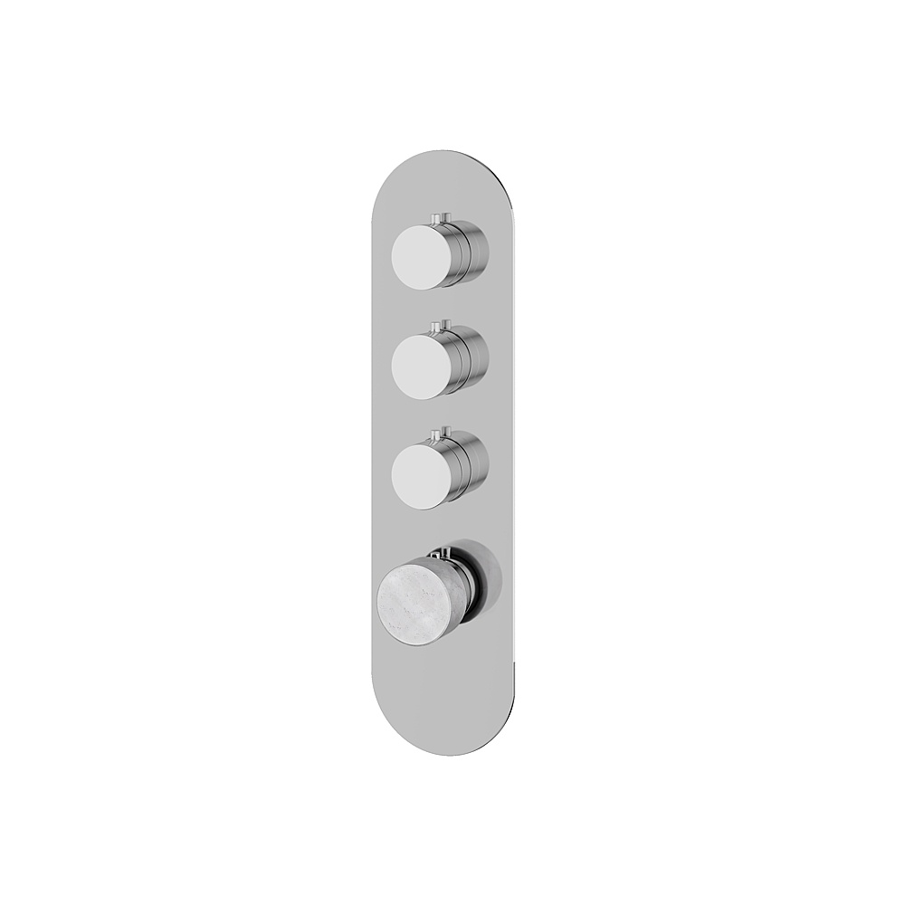 Aquabrass ABSTRM03BCPC Marmo Trim Set for T12003 Valve - White Carrara Polished Chrome