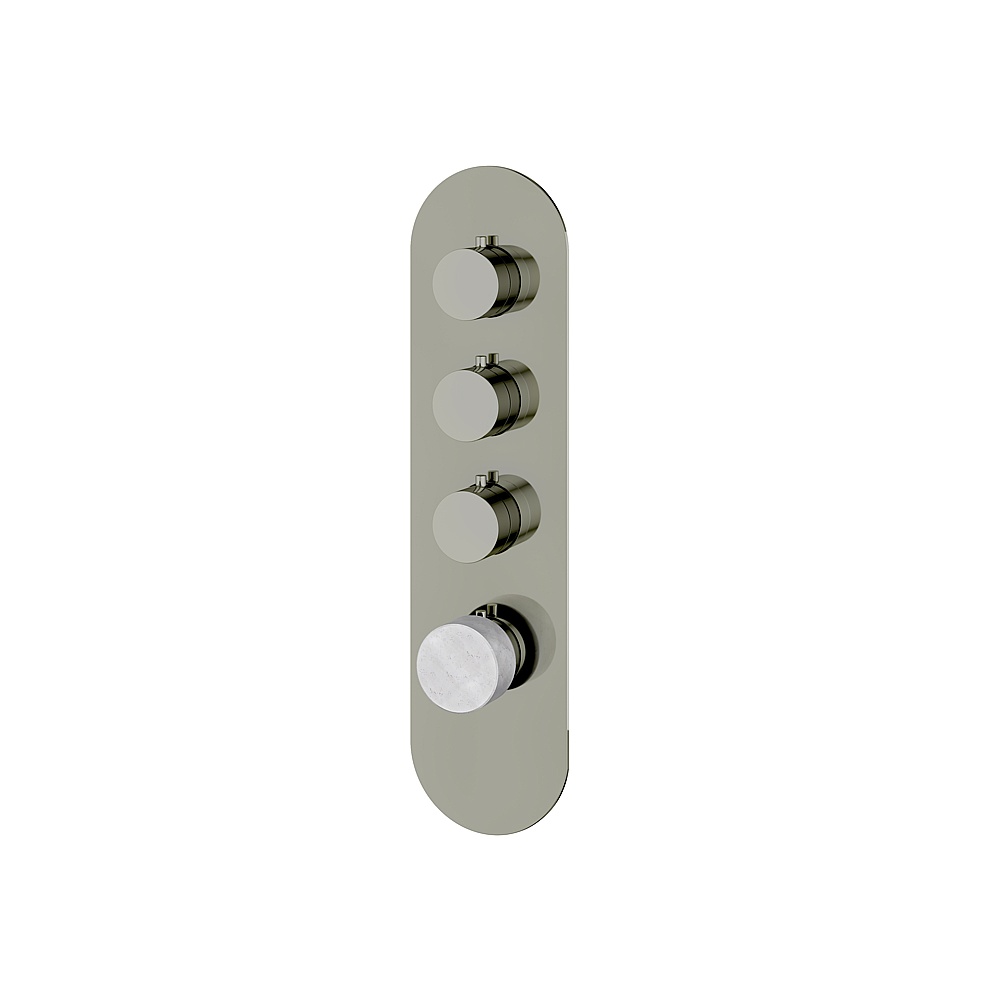 Aquabrass ABSTRM03BCPN Marmo Trim Set for T12003 Valve - White Carrara Polished Nickel