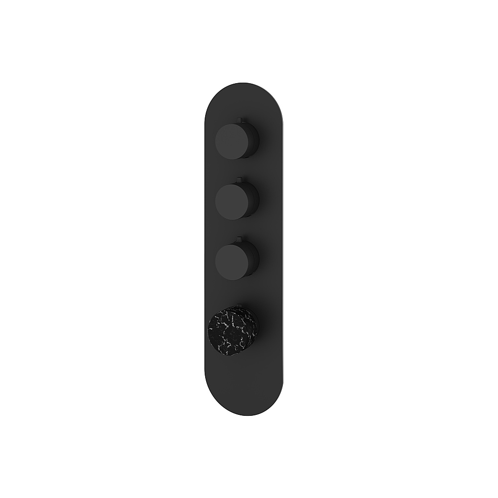 Aquabrass ABSTRM03NMBK Marmo Trim Set for T12003 Valve - Black Marquina Black