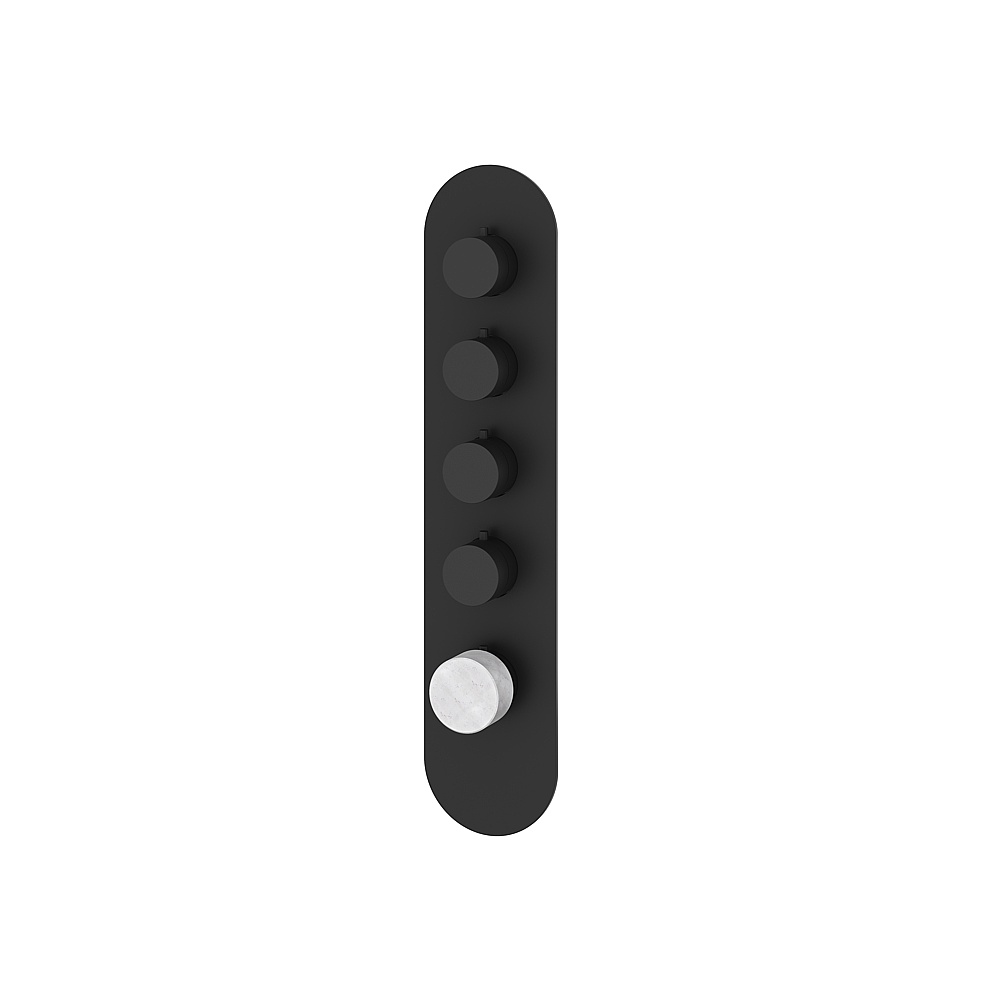 Aquabrass ABSTRM04BCBK Marmo Trim Set for T12004 Valve - White Carrara Black