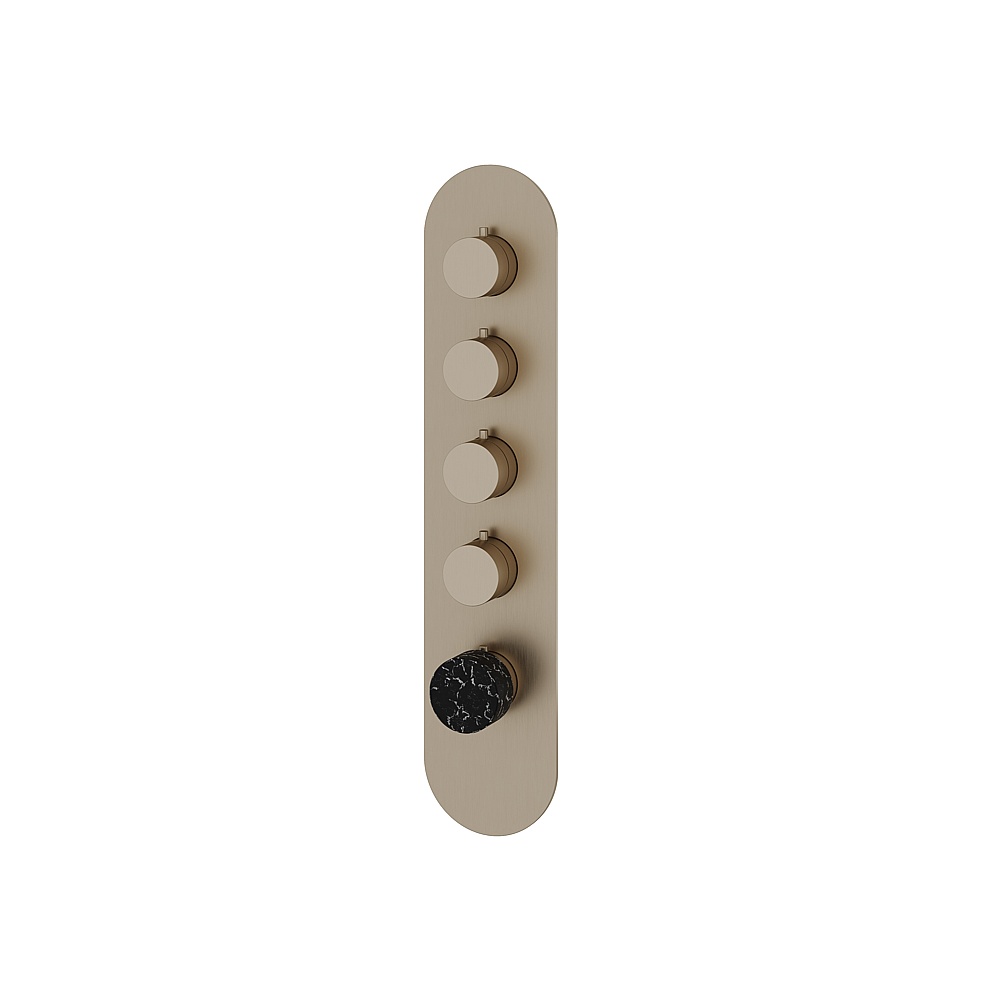 Aquabrass ABSTRM04NMBN Marmo Trim Set for T12004 Valve - Black Marquina Brushed Nickel