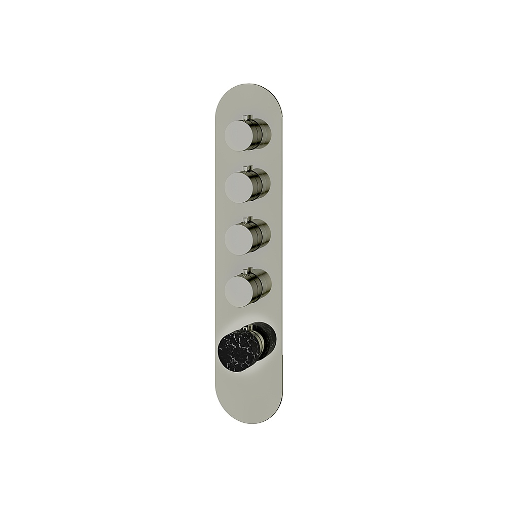 Aquabrass ABSTRM04NMPN Marmo Trim Set for T12004 Valve - Black Marquina Polished Nickel