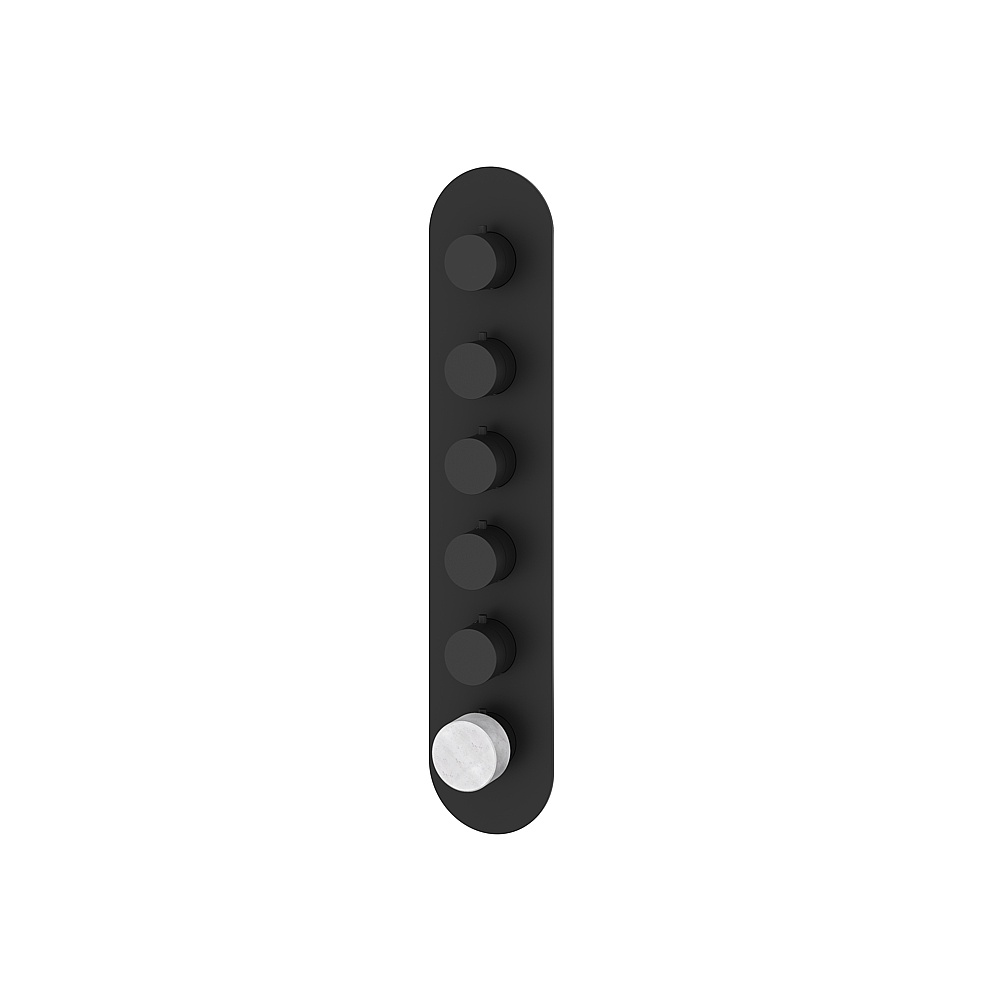 Aquabrass ABSTRM05BCBK Marmo Trim Set for T12005 Valve - White Carrara Black