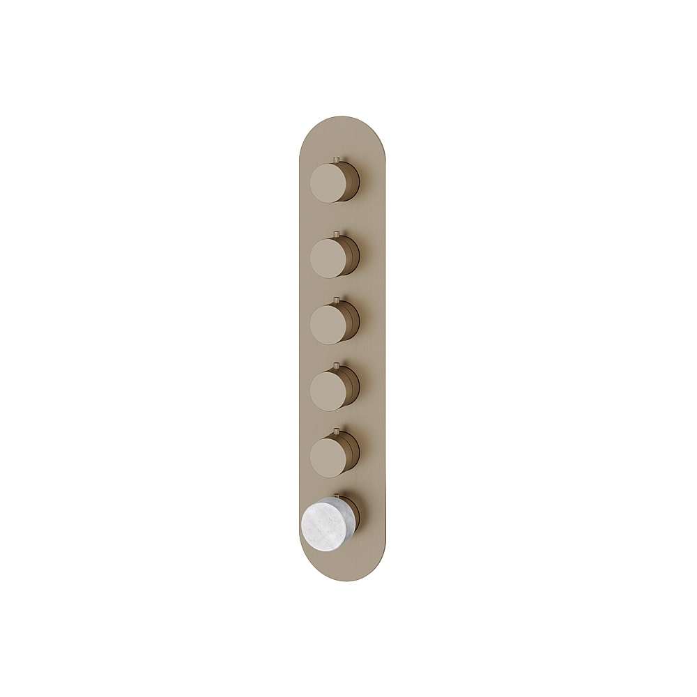 Aquabrass ABSTRM05BCBN Marmo Trim Set for T12005 Valve - White Carrara Brushed Nickel