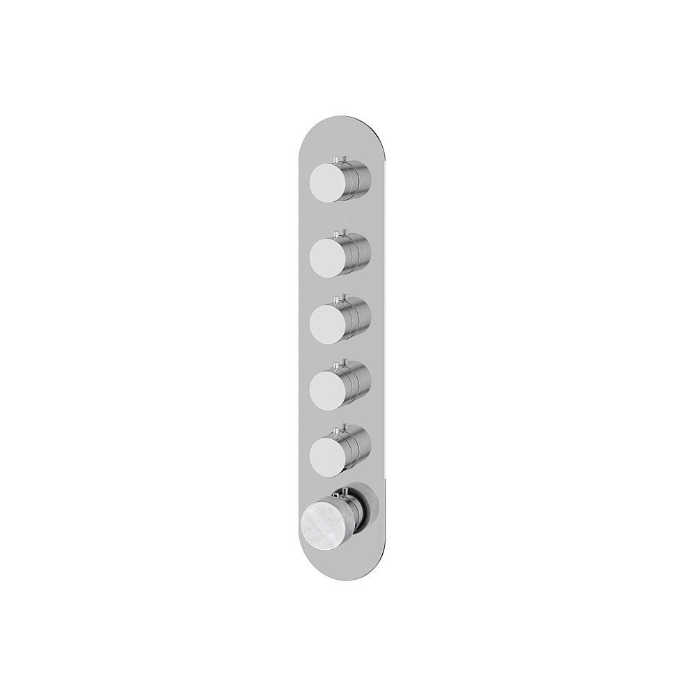 Aquabrass ABSTRM05BCPC Marmo Trim Set for T12005 Valve - White Carrara Polished Chrome