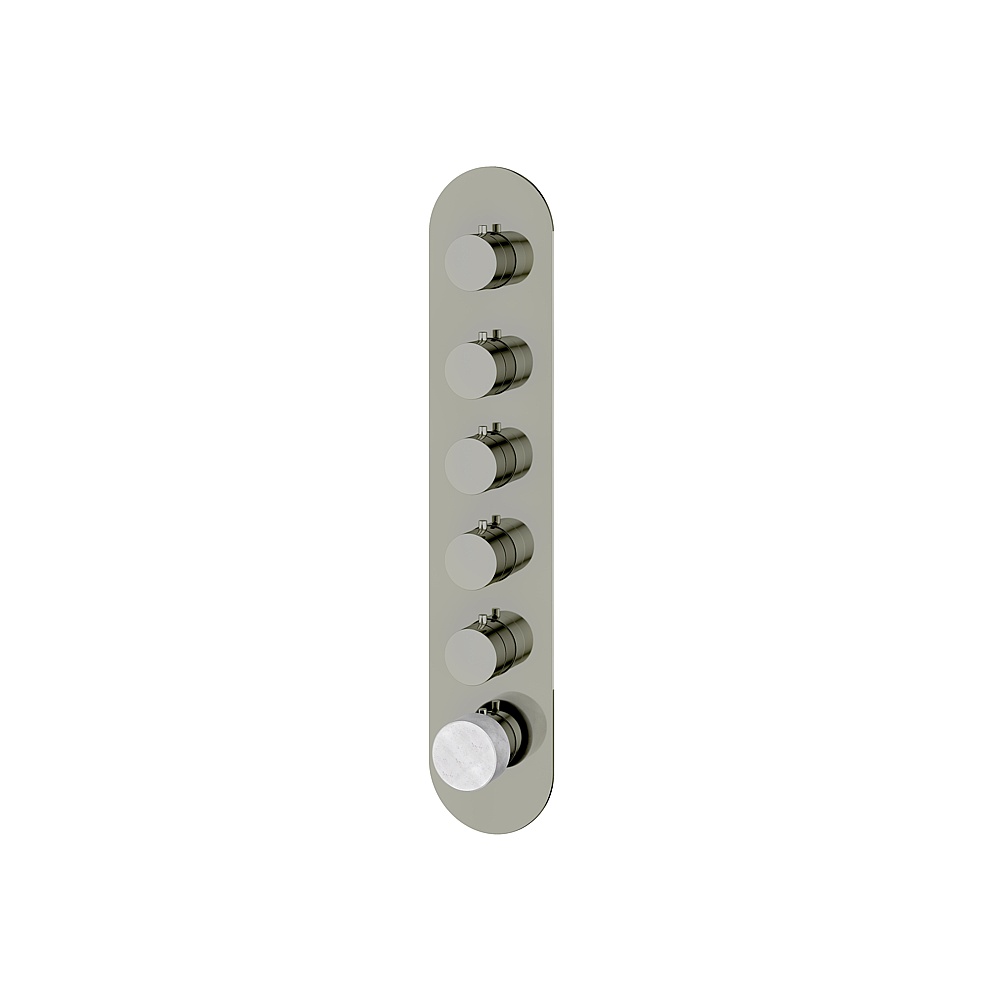 Aquabrass ABSTRM05BCPN Marmo Trim Set for T12005 Valve - White Carrara Polished Nickel