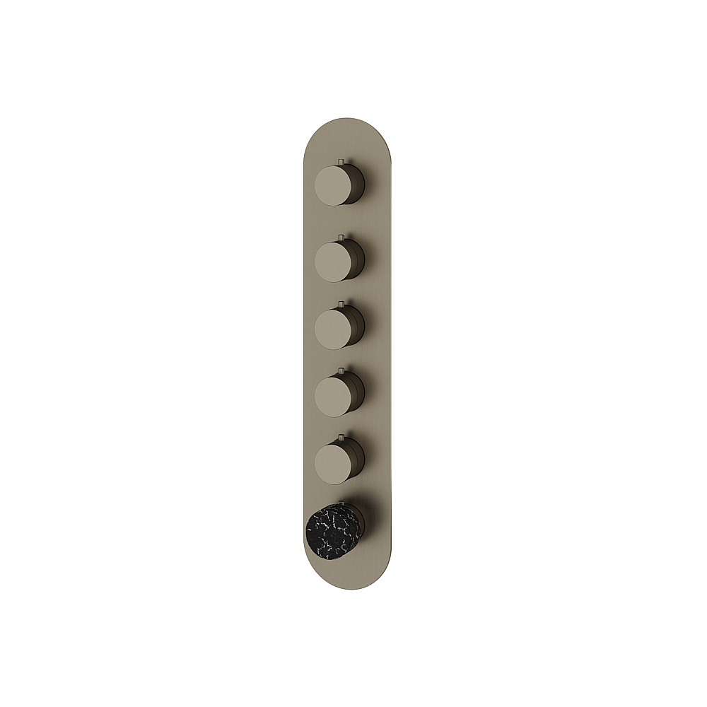Aquabrass ABSTRM05NMBBC Marmo Trim Set for T12005 Valve - Black Marquina Brushed Black Chrome