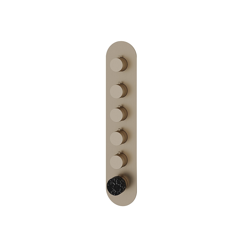 Aquabrass ABSTRM05NMBN Marmo Trim Set for T12005 Valve - Black Marquina Brushed Nickel