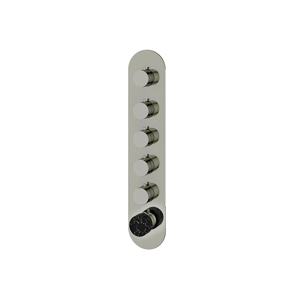 Aquabrass ABSTRM05NMPN Marmo Trim Set for T12005 Valve - Black Marquina Polished Nickel