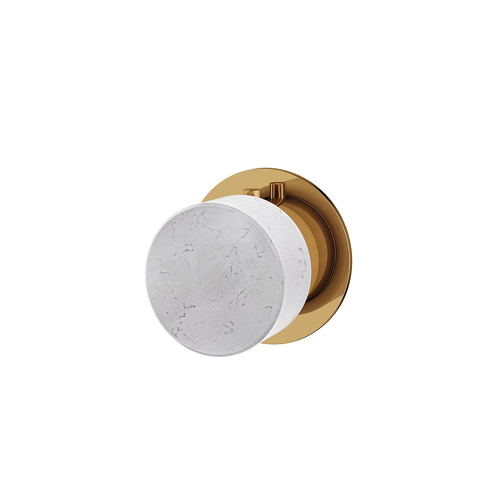 Aquabrass ABSTRM06BCPGD Marmo Trim Set for N1206 Valve - White Carrara Polished Gold