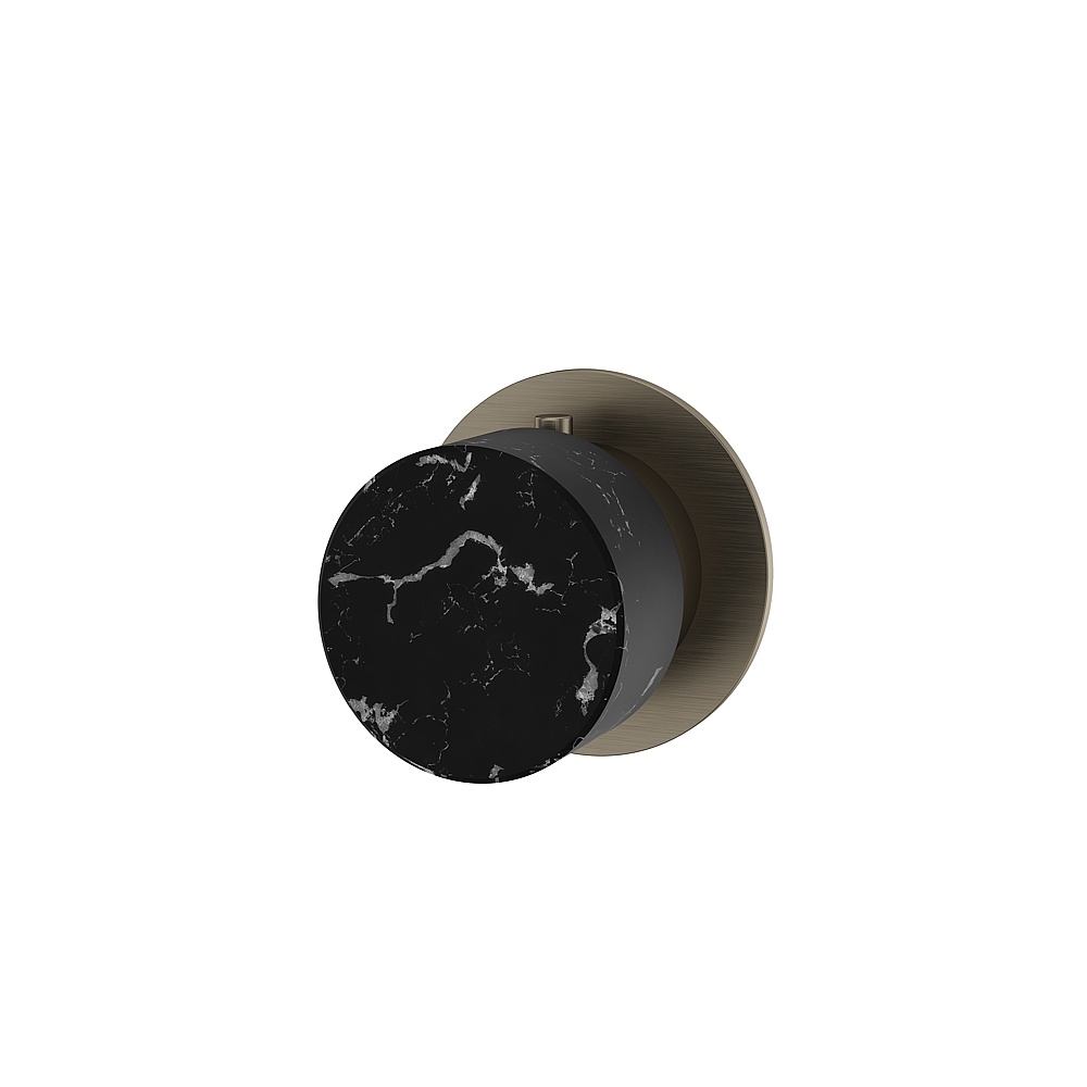 Aquabrass ABSTRM83NMBBC Marmo Trim 3-Way Non Shared for 61934 Valve - Black Marquina Brushed Black Chrome