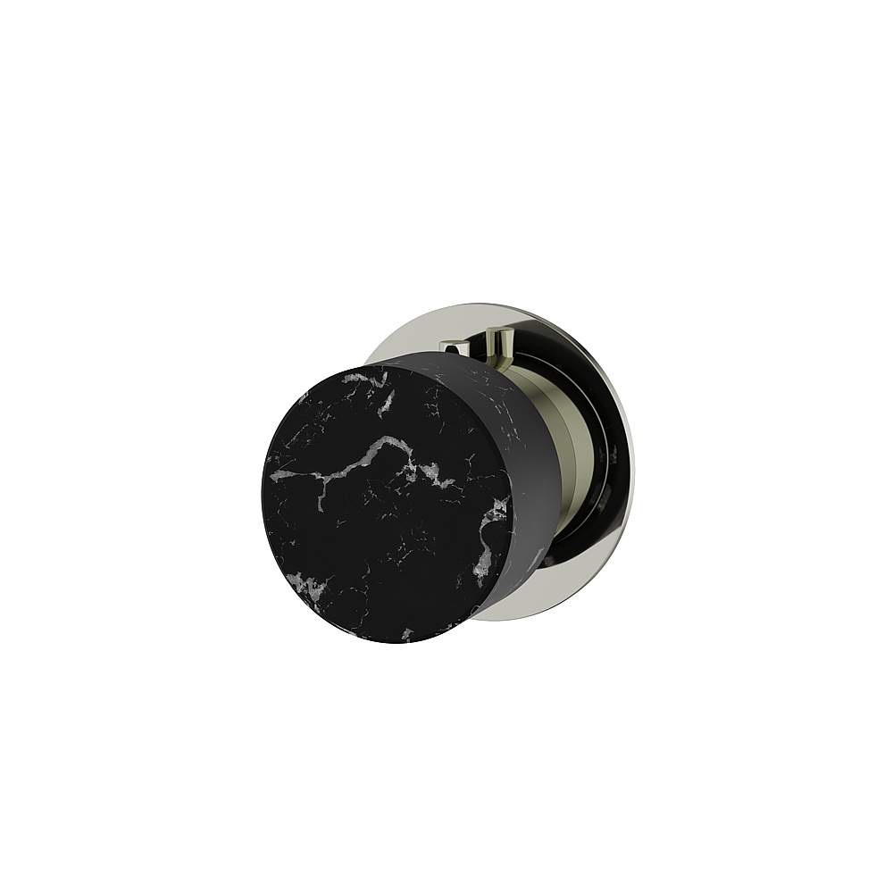 Aquabrass ABSTRM83NMPN Marmo Trim 3-Way Non Shared for 61934 Valve - Black Marquina Polished Nickel