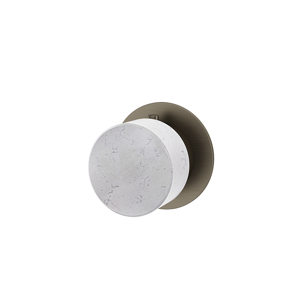 Aquabrass ABSTRM93BCBBC Marmo Trim 3-Way Shared for 61934 Valve - White Carrara Brushed Black Chrome