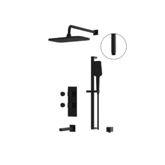 Aquabrass ABSZMIAMIBOX02EBK Miamibox 02 Tub/Shower Faucet 3-Way Shared - Electro Black