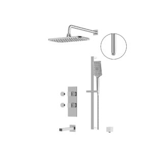 Aquabrass ABSZMIAMIBOX02PC Miamibox 02 Tub/Shower Faucet 3-Way Shared - Polished Chrome