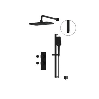 Aquabrass ABSZMIAMIBOX01EBK Miamibox 01 Shower Faucet 2-Way Shared - Electro Black