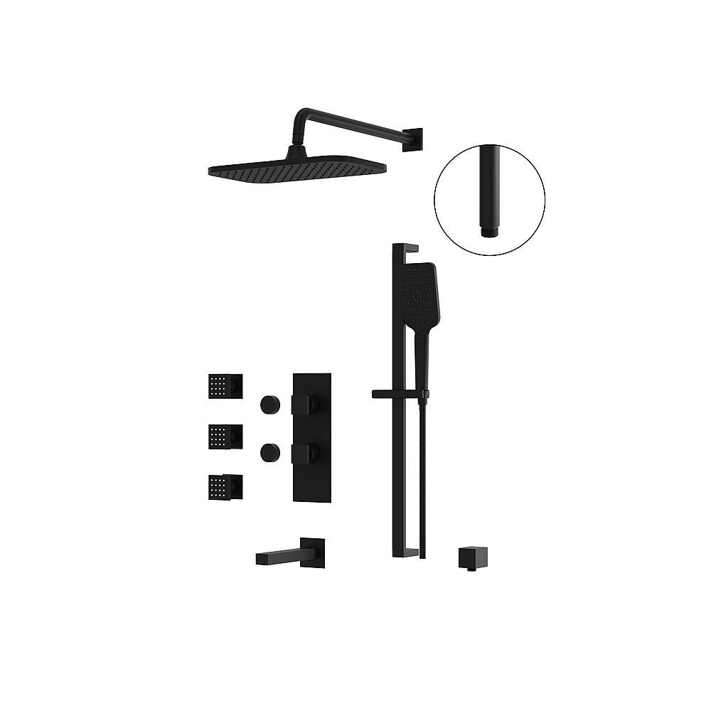 Aquabrass ABSZMIAMIBOX03EBK Miamibox 03 Shower Faucet 3-Way Shared - Electro Black