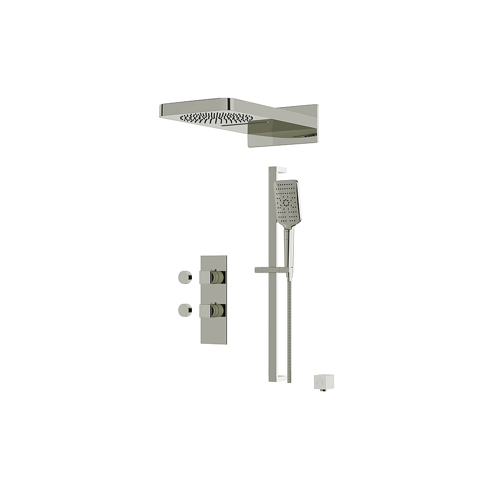 Aquabrass ABSZMIAMIBOX04PN Miamibox 04 Shower Faucet 3-Way Shared - Polished Nickel