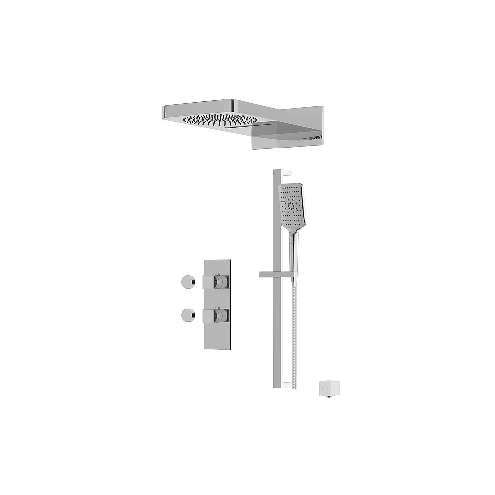 Aquabrass ABSZMIAMIBOX04GPC Miamibox Shower Faucet 3-Way Non Shared - Polished Chrome